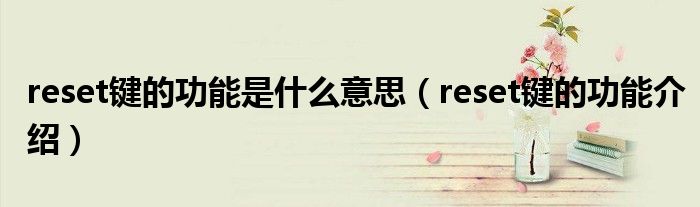 reset键的功能是什么意思（reset键的功能介绍）