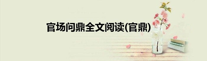 官场问鼎全文阅读(官鼎)