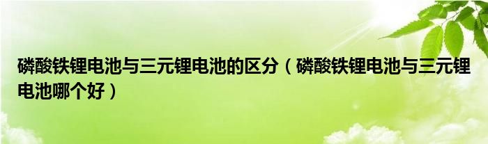 磷酸铁锂电池与三元锂电池的区分（磷酸铁锂电池与三元锂电池哪个好）