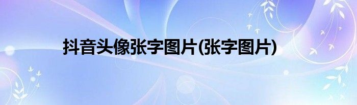 抖音头像张字图片(张字图片)