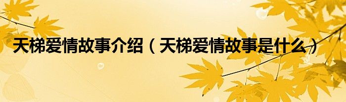 天梯爱情故事介绍（天梯爱情故事是什么）