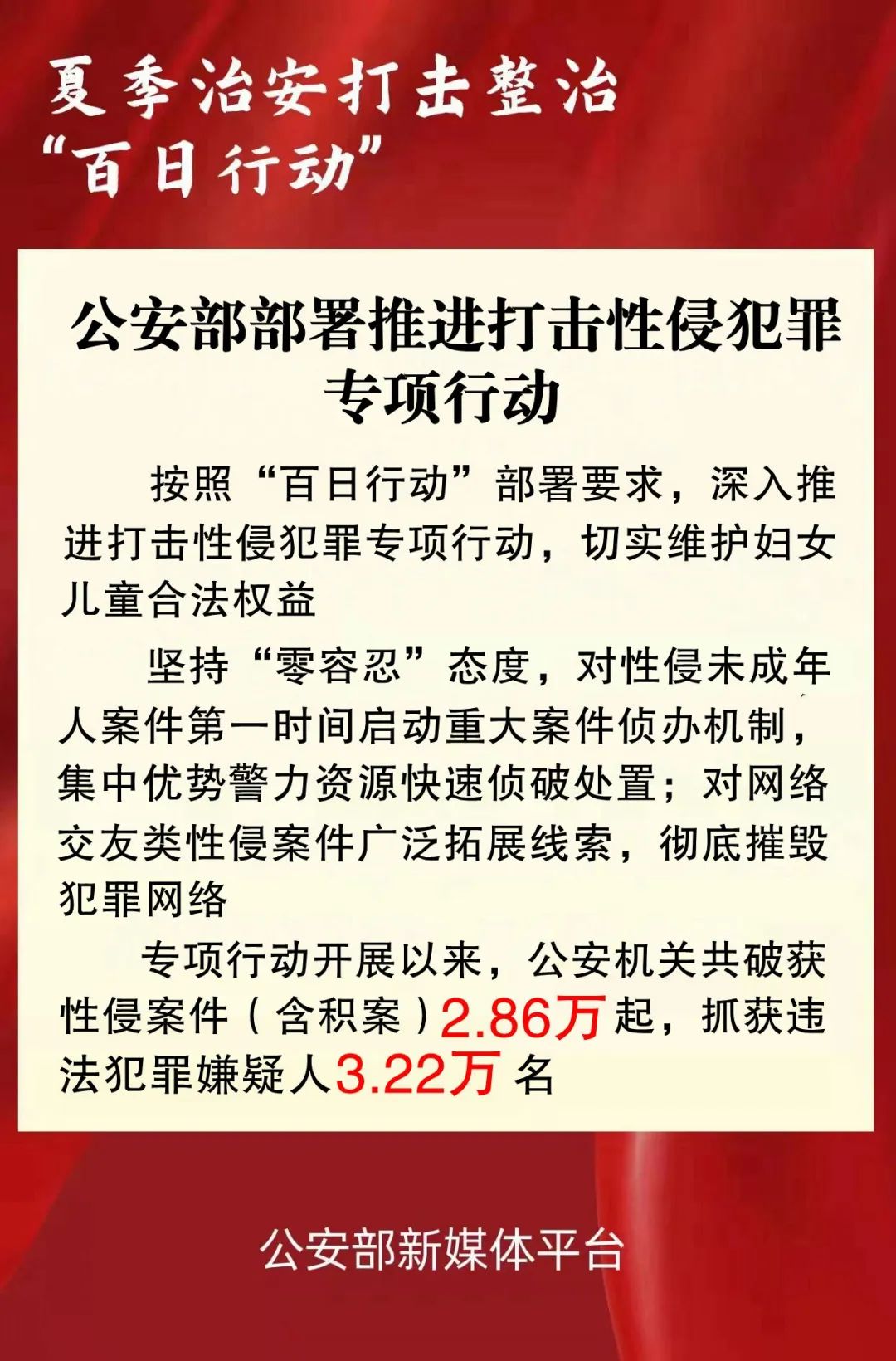公安部：零容忍查处性侵犯罪，彻底摧毁网络交友类性侵犯罪网