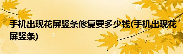 手机出现花屏竖条修复要多少钱(手机出现花屏竖条)