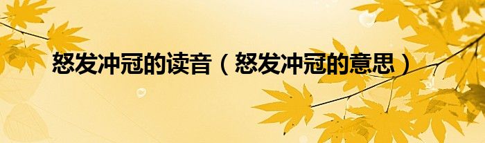 怒发冲冠的读音（怒发冲冠的意思）