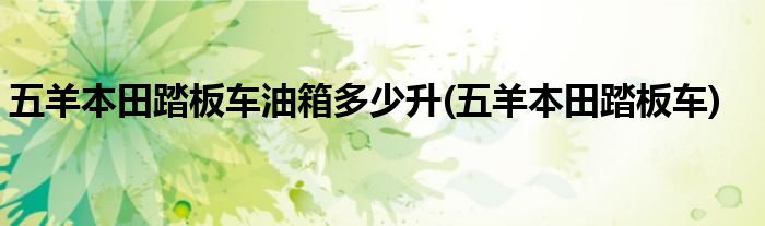 五羊本田踏板车油箱多少升(五羊本田踏板车)