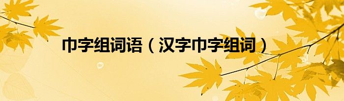 巾字组词语（汉字巾字组词）