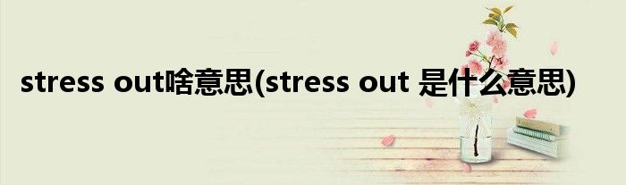 stress out啥意思(stress out 是什么意思)