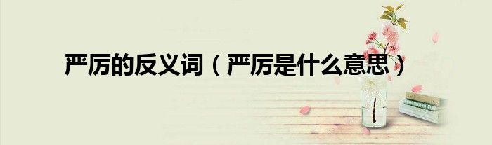 严厉的反义词（严厉是什么意思）