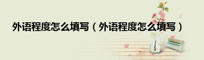 外语程度怎么填写（外语程度怎么填写）