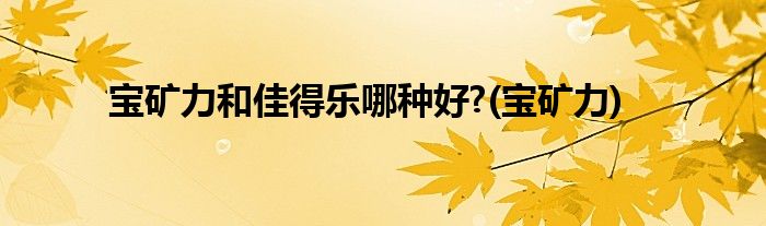 宝矿力和佳得乐哪种好?(宝矿力)