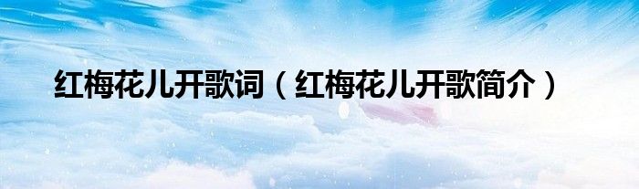 红梅花儿开歌词（红梅花儿开歌简介）
