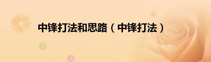 中锋打法和思路（中锋打法）