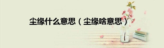 尘缘什么意思（尘缘啥意思）
