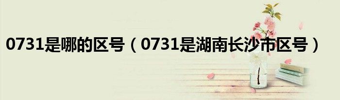 0731是哪的区号（0731是湖南长沙市区号）