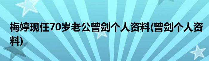 梅婷现任70岁老公曾剑个人资料(曾剑个人资料)