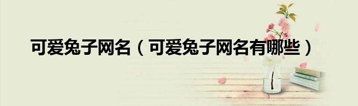 可爱兔子网名（可爱兔子网名有哪些）