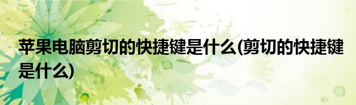 苹果电脑剪切的快捷键是什么(剪切的快捷键是什么)