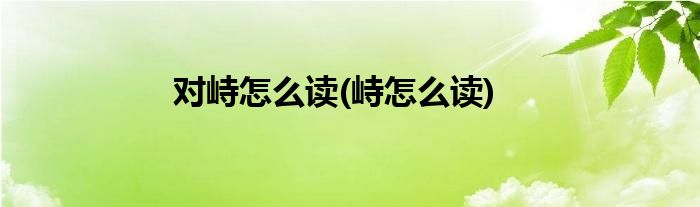 对峙怎么读(峙怎么读)