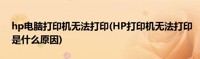 hp电脑打印机无法打印(HP打印机无法打印是什么原因)