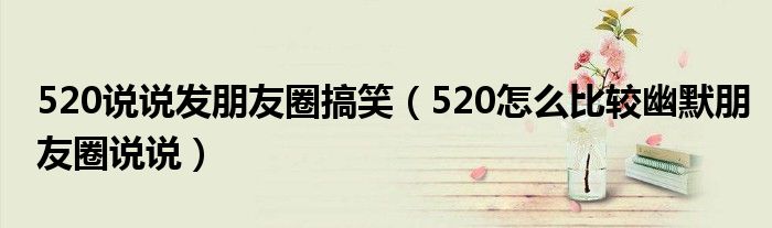 520说说发朋友圈搞笑（520怎么比较幽默朋友圈说说）