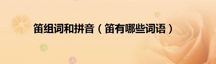 笛组词和拼音（笛有哪些词语）