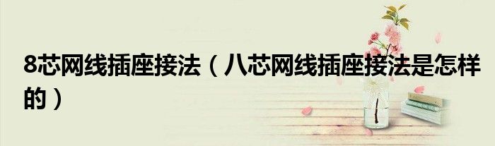 8芯网线插座接法（八芯网线插座接法是怎样的）