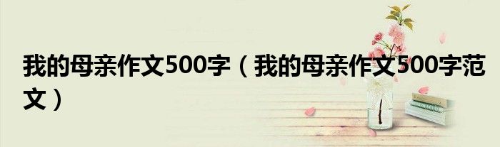 我的母亲作文500字（我的母亲作文500字范文）