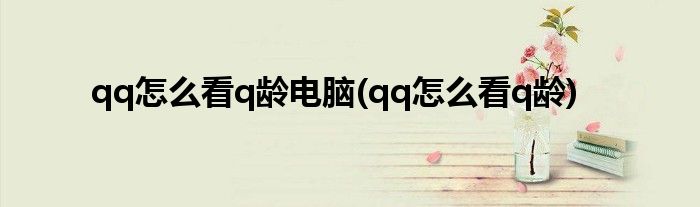 qq怎么看q龄电脑(qq怎么看q龄)