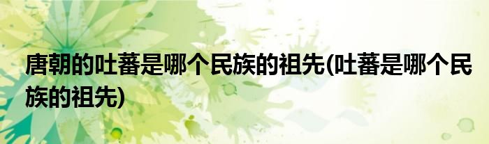 唐朝的吐蕃是哪个民族的祖先(吐蕃是哪个民族的祖先)