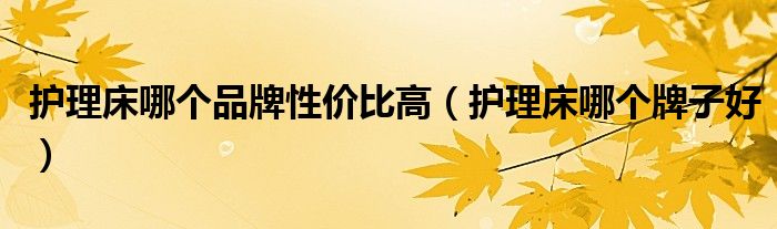 护理床哪个品牌性价比高（护理床哪个牌子好）