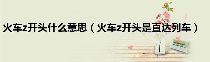 火车z开头什么意思（火车z开头是直达列车）
