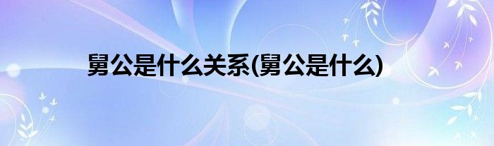 舅公是什么关系(舅公是什么)