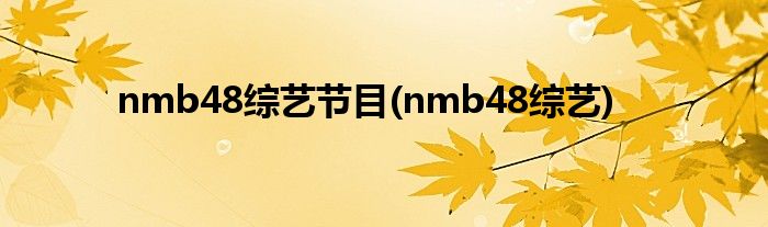 nmb48综艺节目(nmb48综艺)