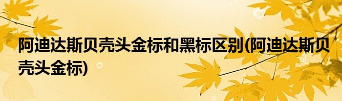阿迪达斯贝壳头金标和黑标区别(阿迪达斯贝壳头金标)