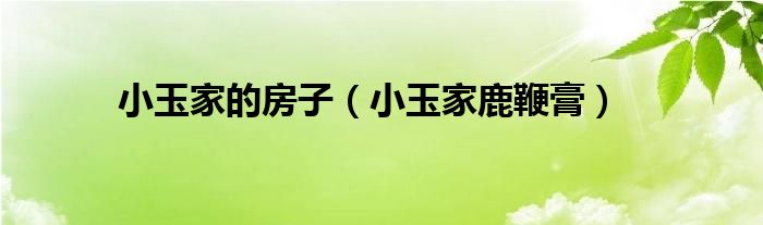 小玉家的房子（小玉家鹿鞭膏）