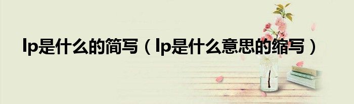 lp是什么的简写（lp是什么意思的缩写）