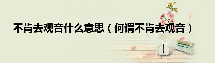 不肯去观音什么意思（何谓不肯去观音）