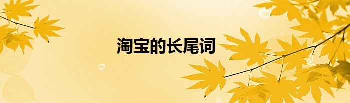 淘宝的长尾词