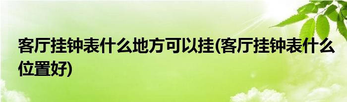 客厅挂钟表什么地方可以挂(客厅挂钟表什么位置好)
