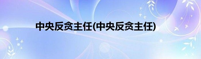 中央反贪主任(中央反贪主任)