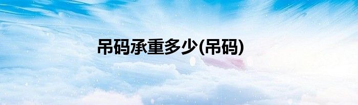 吊码承重多少(吊码)
