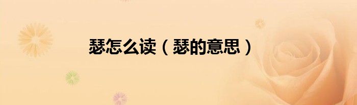 瑟怎么读（瑟的意思）