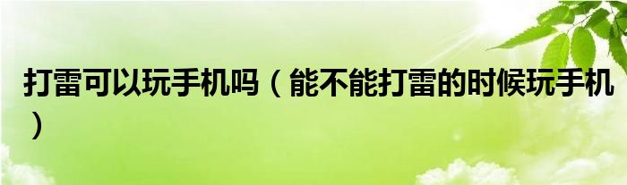 打雷可以玩手机吗（能不能打雷的时候玩手机）