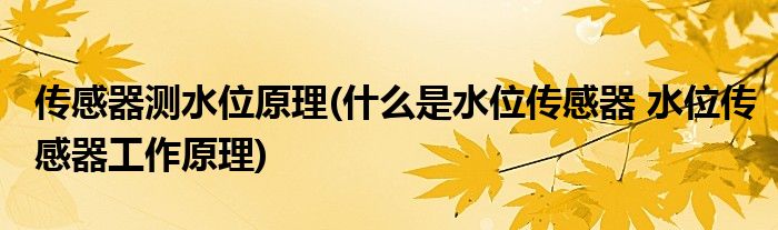 传感器测水位原理(什么是水位传感器 水位传感器工作原理)