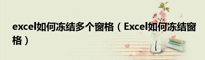 excel如何冻结多个窗格（Excel如何冻结窗格）