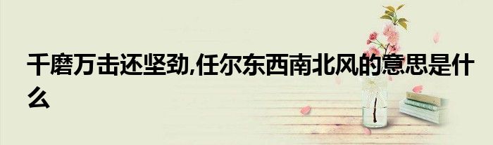 千磨万击还坚劲,任尔东西南北风的意思是什么