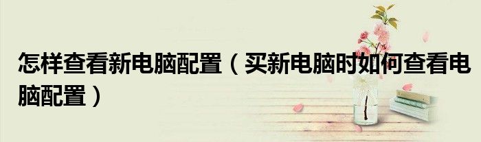 怎样查看新电脑配置（买新电脑时如何查看电脑配置）