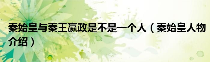 秦始皇与秦王嬴政是不是一个人（秦始皇人物介绍）