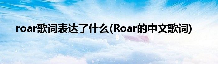 roar歌词表达了什么(Roar的中文歌词)