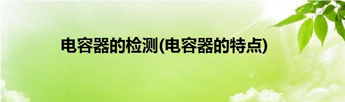 电容器的检测(电容器的特点)